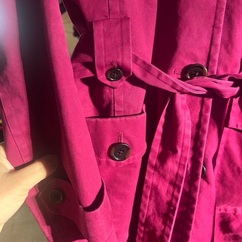 Banana Republic Fuchsia Trench Coat - Picture 5 of 6